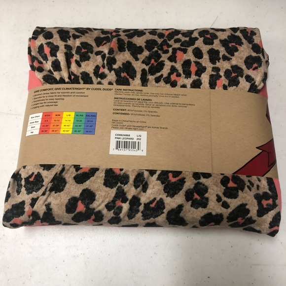Climate Right by CUDDL DUDS Womens Pink Animal Print 2 Piece Pajama Set NWT - Picture 3 of 4